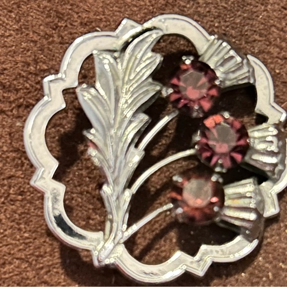 Signed Mizpah Vintage Silver plated Celtic Brooch - Scottish Thistle 1940’s EUC - Picture 6 of 10